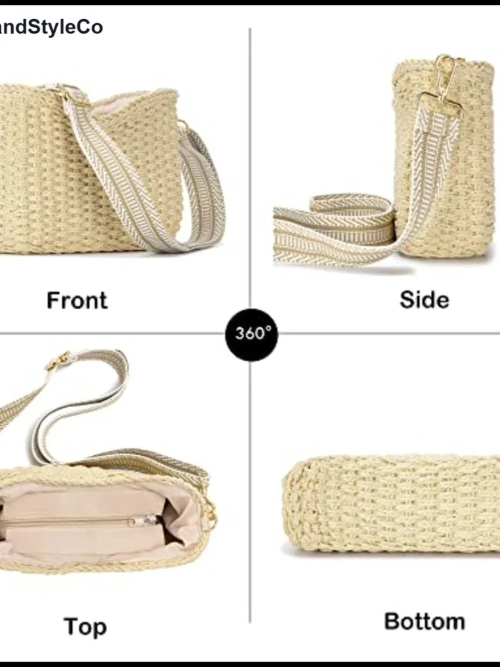 Small Straw Woven Crossbody Bag Shoulder Purse Women Boho Beach